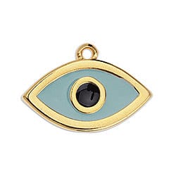 BeadsBalzar Beads & Crafts (GQE7643A) LIGHT BLUE (GQE7643X) Eye 26mm pendant (2 PCS)