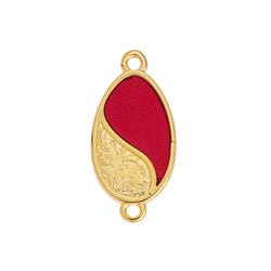 BeadsBalzar Beads & Crafts (GQE8249-GB) Μotif Easter egg vitraux with 2 rings link (2 PCS)