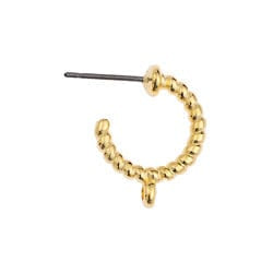 BeadsBalzar Beads & Crafts (GQE8253-G) Earring hoop twisted with vertical ring titan pin Hole: Ø 1.5 (2 PCS)