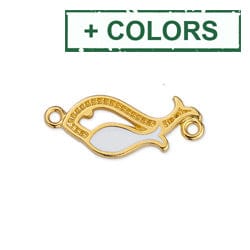 BeadsBalzar Beads & Crafts (GQF7205A) Motif double fish with 2 rings 22x9mm (2 PCS)