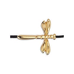 BeadsBalzar Beads & Crafts (GQF7225A) 24KT GOLD PLATED (GQF7225X) 17mm Motif dragonfly for 1.5mm Hole (2 PCS)
