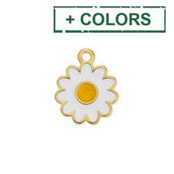 BeadsBalzar Beads & Crafts (GQF8252-X) Alloy Motif daisy pendant 13x16mm (2 PCS)