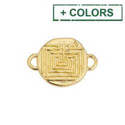 BeadsBalzar Beads & Crafts (GQF8711-G) Alloy Round motif with maze with 2 rings 14x20mm (2 PCS)