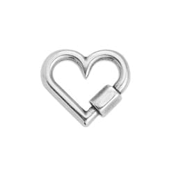 BeadsBalzar Beads & Crafts (GQH6819B) SILV.ANTIQUE (GQH6819X)  Padlock heart shape motif wireframe (2 PCS)