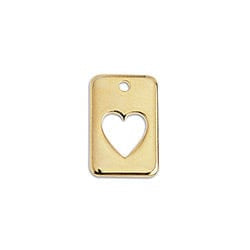 BeadsBalzar Beads & Crafts (GQH7086A) Rectangular motif with perforated heart pendant 10X15MM (4 PCS)