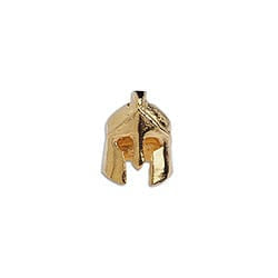 BeadsBalzar Beads & Crafts (GQH7155A) GOLD PLATED (GQH7155X) Brass bead Greek helmet 15mm Hole: Ø 1.5  (2 PCS)