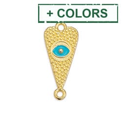 BeadsBalzar Beads & Crafts (GQH7216X) Heart motif with eye and grains with 2 rings 23x10mm (2 PCS)