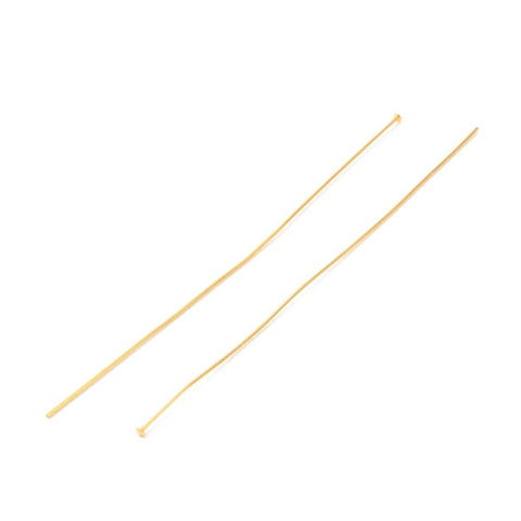 BeadsBalzar Beads & Crafts (GQH8399-18K) Brass Flat Head Pins, Real 18K Gold Plated 102x0.7mm (30 PCS)