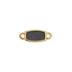 BeadsBalzar Beads & Crafts (GQL7202A) BLACK DIAMOND (GQL7202X) Rectangular motif vitraux with 2 rings 16x6mm (3 PCS)