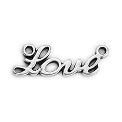 BeadsBalzar Beads & Crafts (GQL7240B) SILVER ANTIQUE (GQL7240X) Component "Love" 28x10mm (4 PCS)