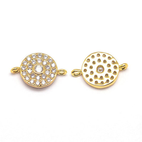 BeadsBalzar Beads & Crafts (GQL7622A) CZ Brass Micro Pave Cubic Zirconia Links, Clear, 15.5x10mm (1 PC)