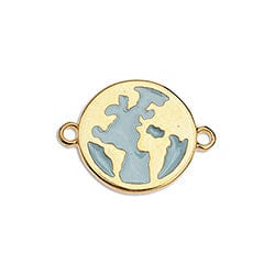 BeadsBalzar Beads & Crafts (GQL8265-GG) Earth motif 15mm with 2 rings  (2 PCS)