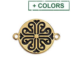 BeadsBalzar Beads & Crafts (GQL8381-X) Alloy Round greek with 2 rings 23x17mm (2 PCS)