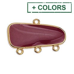 BeadsBalzar Beads & Crafts (GQL8455-X) Alloy Component Rectangular 28x17mm with 4 rings (1 PC)