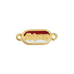 BeadsBalzar Beads & Crafts (GQM8518-A-10PC) Alloy Oval motif Μαρτης with 2 rings 20x8mm (10 PCS)