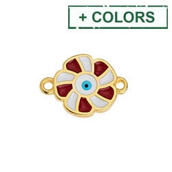 BeadsBalzar Beads & Crafts (GQM8559-X) Alloy Flower 18x13mm motif with 2 rings (1 PC)