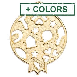 BeadsBalzar Beads & Crafts (GQP6723X) 46 X6  0MM Pomegranate motif with perforated pattern pendant GOLD PLATED