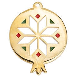 BeadsBalzar Beads & Crafts (GQP6729A) 44X56MM Pomegranate perforated star pendant 24KT GOLD PLATED (1 PC)