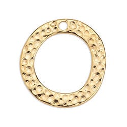 BeadsBalzar Beads & Crafts (GQP6785A) Hammered ring component with 1 hole 25MM (2 PCS)