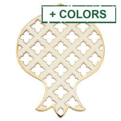 BeadsBalzar Beads & Crafts (GQP6794X) Pomegranate with perforated pattern pendant 71X94MM