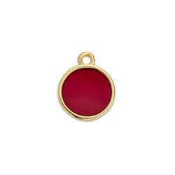 BeadsBalzar Beads & Crafts (GQP6870C) GD.PL/BURGUNDY (GQP6870X) 11 x 14MM Round wireframe Vitraux pendant (2 PCS)