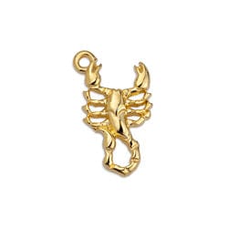 BeadsBalzar Beads & Crafts (GQP7065A) 24KT GOLD PLATED (GQP7065X) Scorpion motif charm 20X12MM (2 PCS)