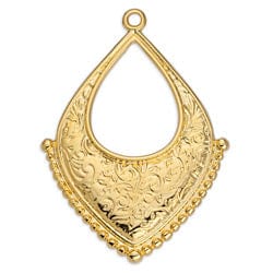 BeadsBalzar Beads & Crafts (GQP7083A) Ethnic motif rhombus drop with grains pendant 27X37mm (1 PC)