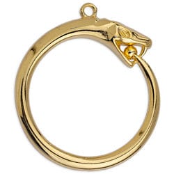 BeadsBalzar Beads & Crafts (GQP7142A) Motif snake ouroboros pendant 30x34mm (1 PC)