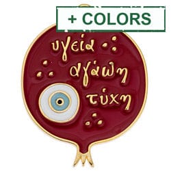 BeadsBalzar Beads & Crafts (GQP7660X) Pomegranate motif 65x50mm with eye and wishes pendant (1 PC)
