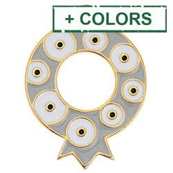 BeadsBalzar Beads & Crafts (GQP7921X) Pomegranate motif with eye pattern pendant 30X41MM (1 PC)