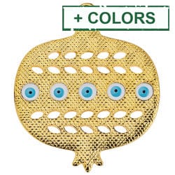 BeadsBalzar Beads & Crafts (GQP7923A) Pomegranate with pattern and eyes pendant 51x60mm (1 PC)