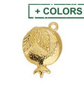 BeadsBalzar Beads & Crafts (GQP8382-X) Alloy Motif pomegranate with leaf pendant 14x20mm (4 PCS)