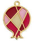 BeadsBalzar Beads & Crafts (GQP8385-GDR) Alloy Motif pomegranate with vitraux pattern pendant 40X29mm (1 PC)