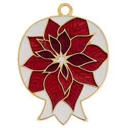 BeadsBalzar Beads & Crafts (GQP8387-A) Alloy Pomegranate motif with flower pendant 45x60mm (1 PC)