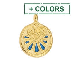 BeadsBalzar Beads & Crafts (GQP8515-X) Alloy Round motif carved pendant for 2mm 17x22mm (2 PCS)