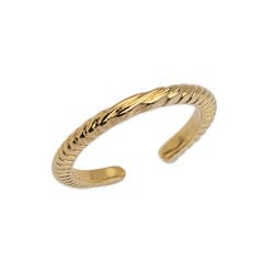 BeadsBalzar Beads & Crafts (GQR7070A)Bar ring with wavy pattern 17mm (1 PC)