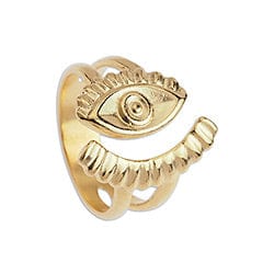 BeadsBalzar Beads & Crafts (GQR7077A) Eye with lashes ring 17mm (1 PC)