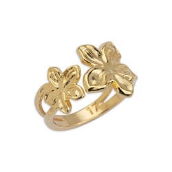 BeadsBalzar Beads & Crafts (GQR7097A) Ring double flowers 17mm (1 PC)