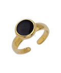 BeadsBalzar Beads & Crafts (GQR7137A) GOLD / BLACK (GQR7137X) Ring 17mm with setting 8mm (1 PC)
