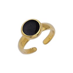 BeadsBalzar Beads & Crafts (GQR7137A) GOLD / BLACK (GQR7137X) Ring 17mm with setting 8mm (1 PC)