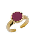 BeadsBalzar Beads & Crafts (GQR7137B) GOLD / FUCHSIA (GQR7137X) Ring 17mm with setting 8mm (1 PC)