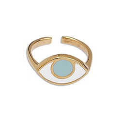 BeadsBalzar Beads & Crafts (GQR7218A) GOLD / WHITE (GQR7218A) Brass ring 17mm with eye (1 PC)