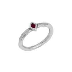 BeadsBalzar Beads & Crafts (GQR7656B) SILV.ANT./FUCHSIA (GQR7656X) Ring slim with rhombus fix size 15mm (1 PC)