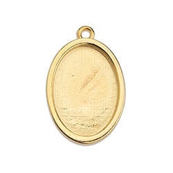 BeadsBalzar Beads & Crafts (GQS7128A) Oval setting for 18x13mm pendant  (2 PCS)