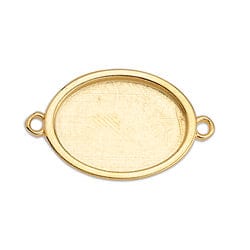BeadsBalzar Beads & Crafts (GQS7130A) Oval setting for 18x13mm with 2 rings (2 PCS)