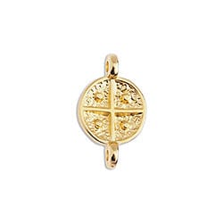 BeadsBalzar Beads & Crafts (GQT7084A) GOLD PLATED (GQT7084X) Talisman 16mm for 1.5mm with 2 rings (4 PCS)