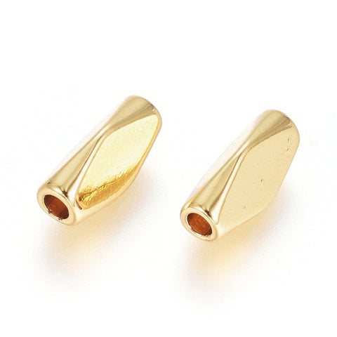 BeadsBalzar Beads & Crafts (GQT8269-G) Brass Beads, Twist, Real 18K Gold Plated 8.5mm (4 PCS)