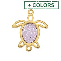 BeadsBalzar Beads & Crafts (GQT8740-GP) Alloy Turtle motif wireframe with 2 rings (2 PCS)