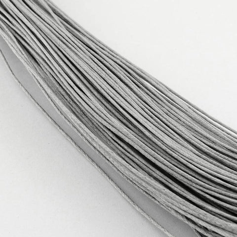 BeadsBalzar Beads & Crafts GREY (WC5565F) (WC5565X) Chinese Waxed Cotton Cord, Gray 0.7mm  (10 METS)