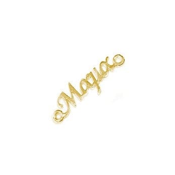 BeadsBalzar Beads & Crafts (GS7354A) Silver 925 Connector 'Μαμά' 17x7mm Gold Plated (1 PC)